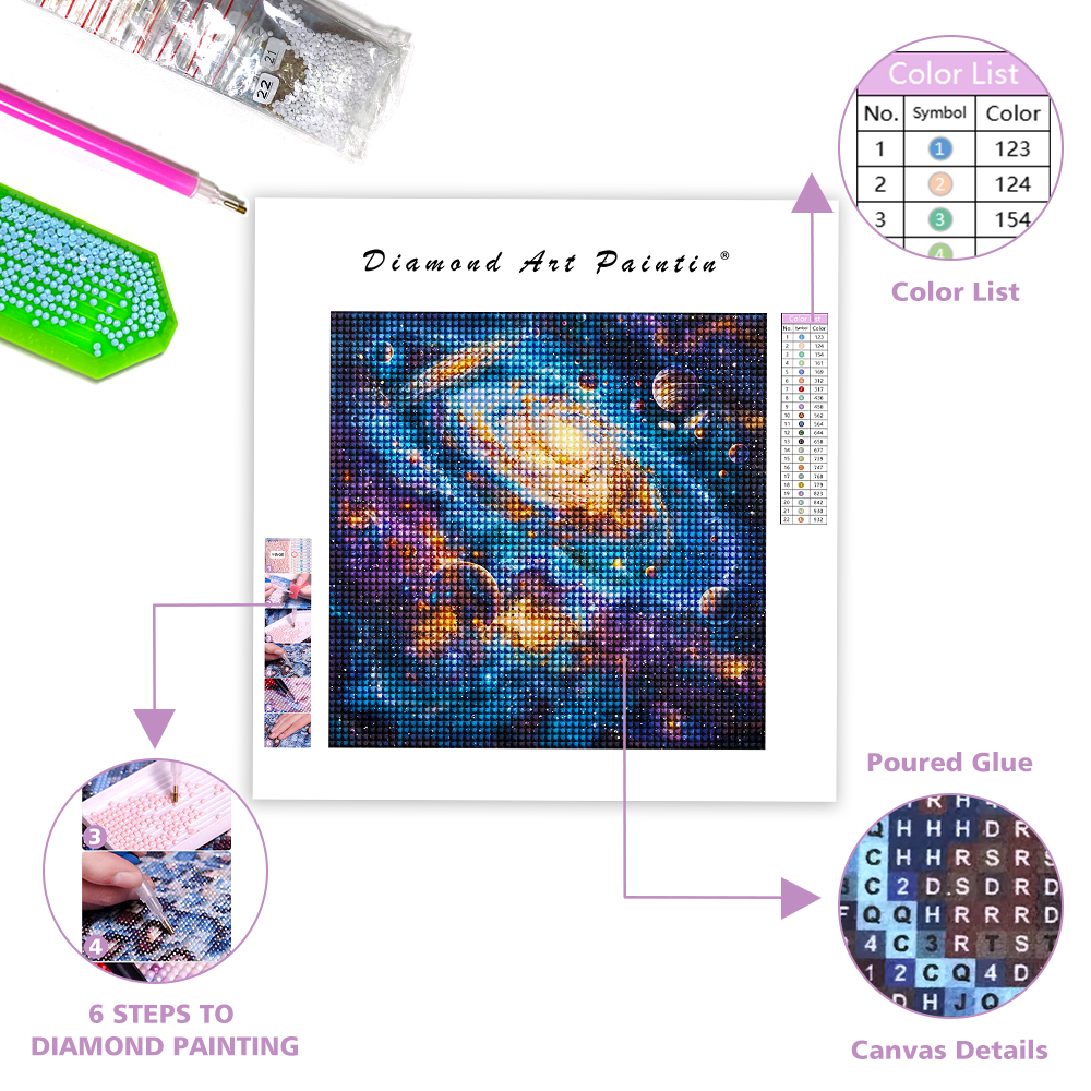 Abstract Acrylic Painting with galaxy - Diamond Painting
