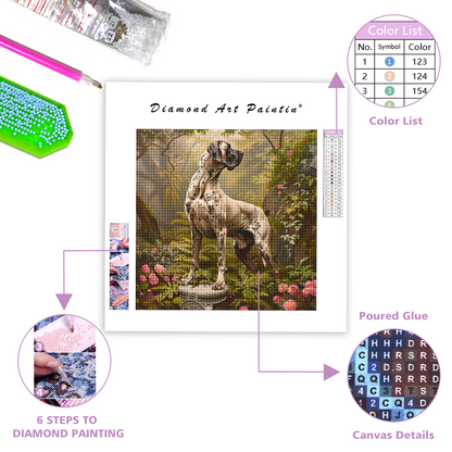 Vecteur de chien dogue allemand - Peinture au diamant