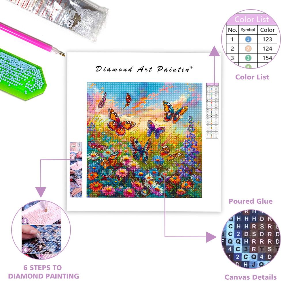 A peaceful garden filled - Diamond Painting