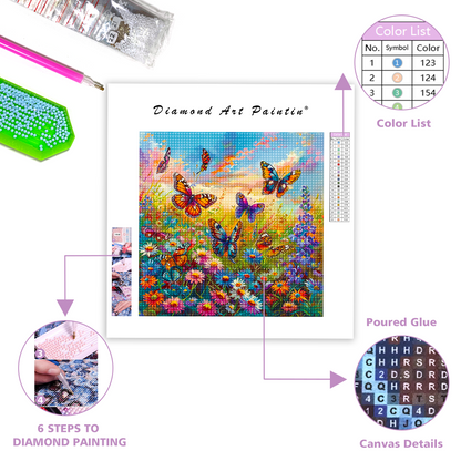 A peaceful garden filled - Diamond Painting