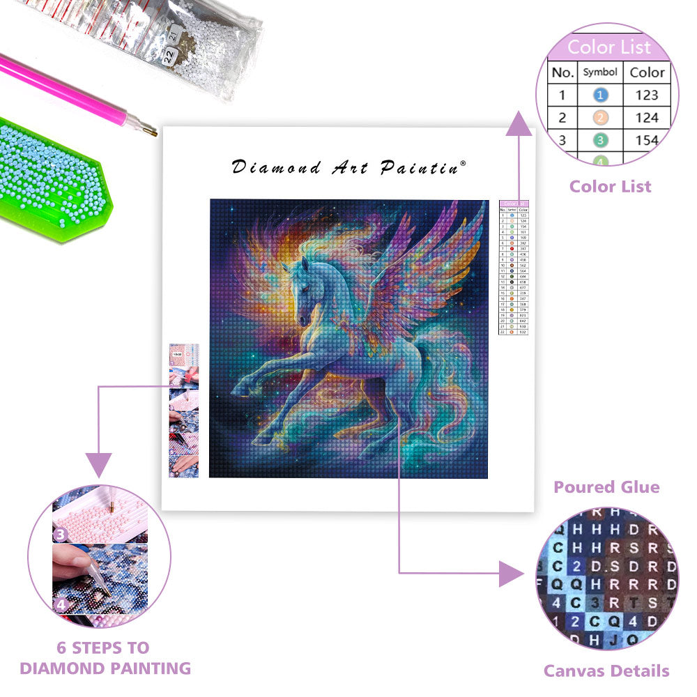 Pegasus With Glowing - Diamond Painting