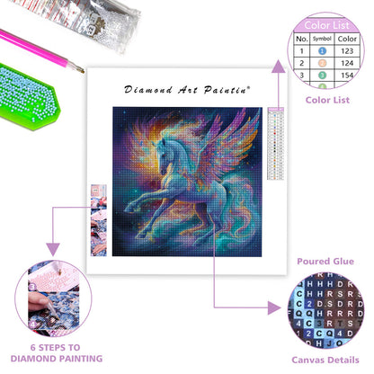 Pegasus With Glowing - Diamond Painting