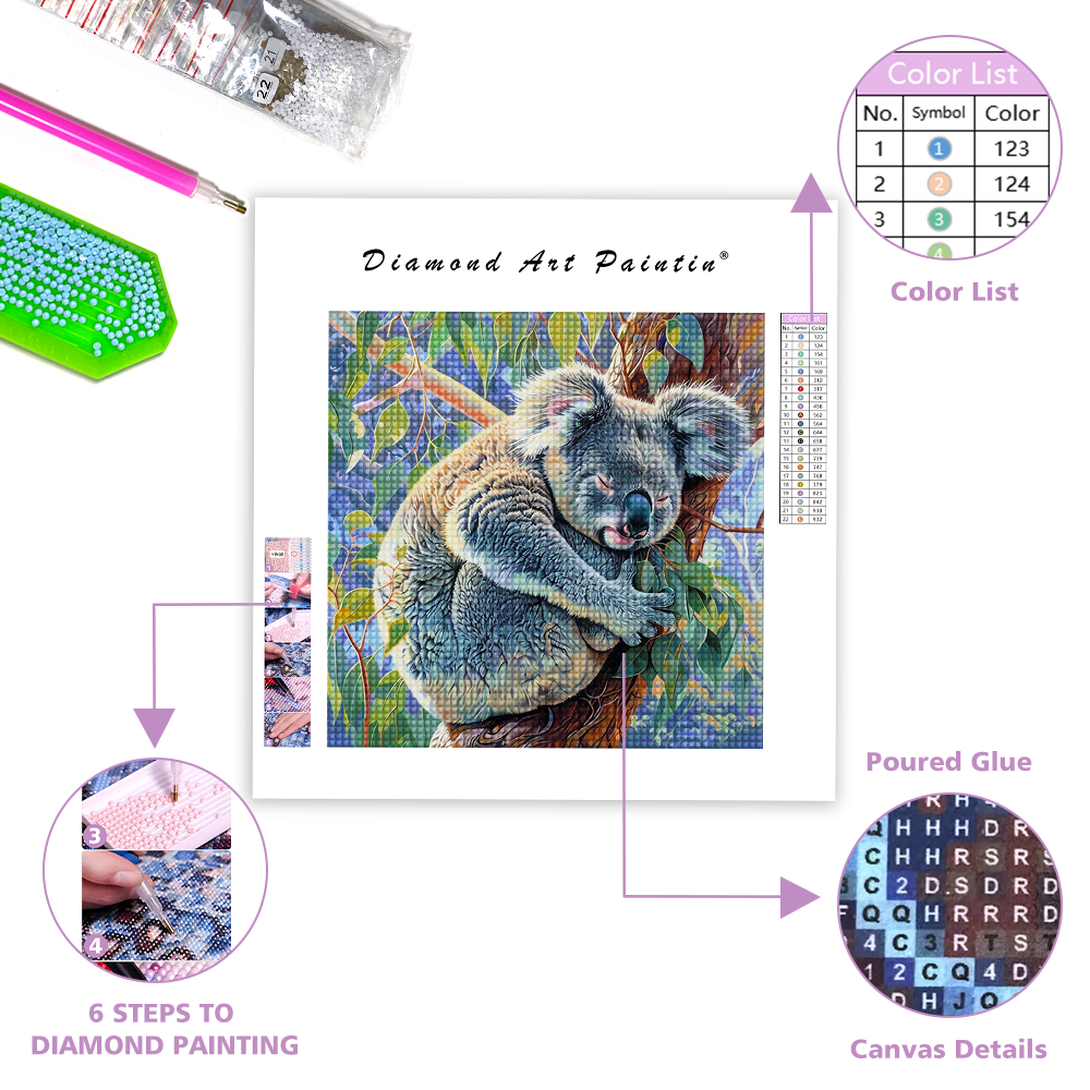 Sweet dreams with a koala - Diamond Painting