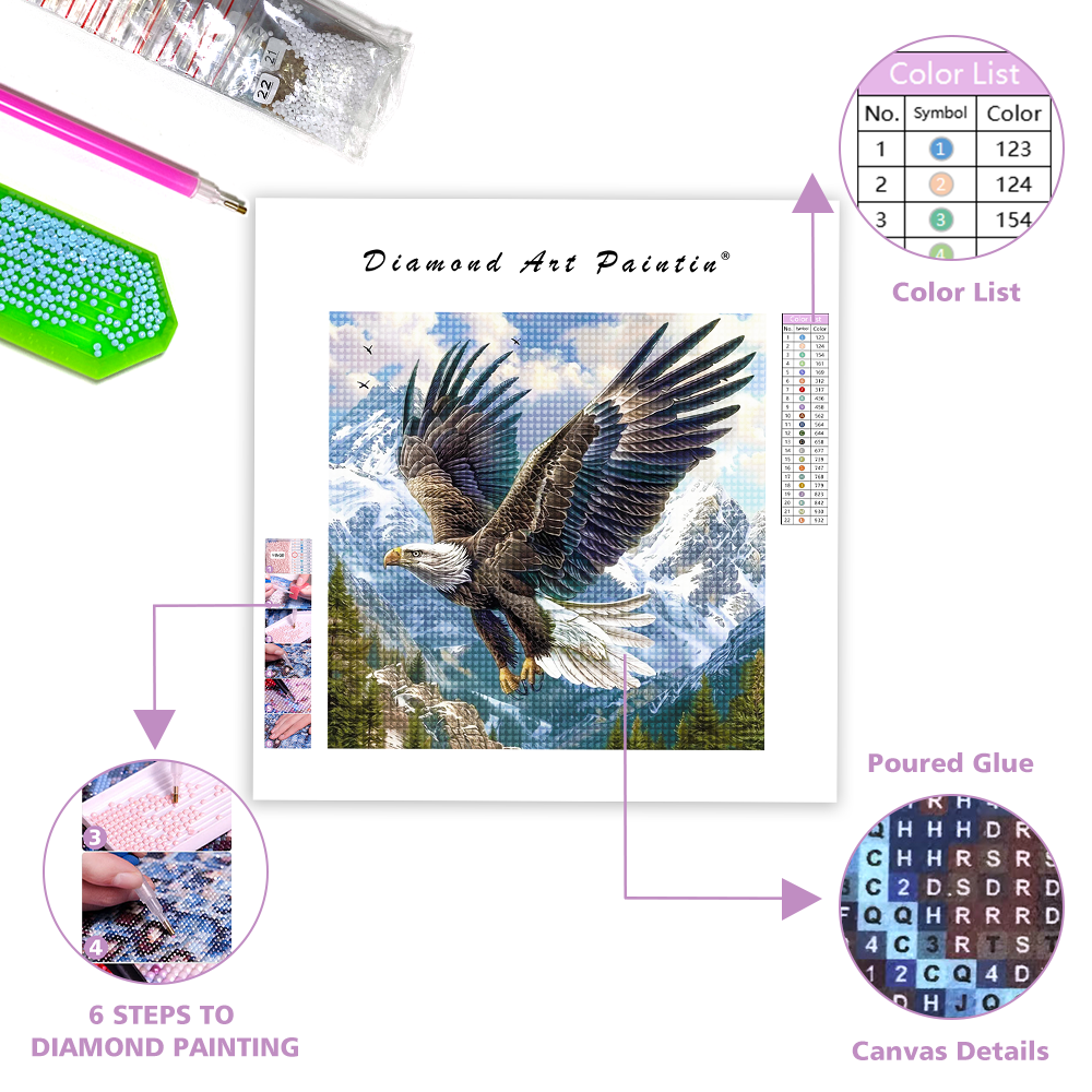 Ein majestätischer Adler - Diamantmalerei