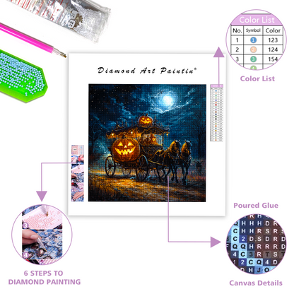 Halloween Pumpkin Carriage - Diamond Painting