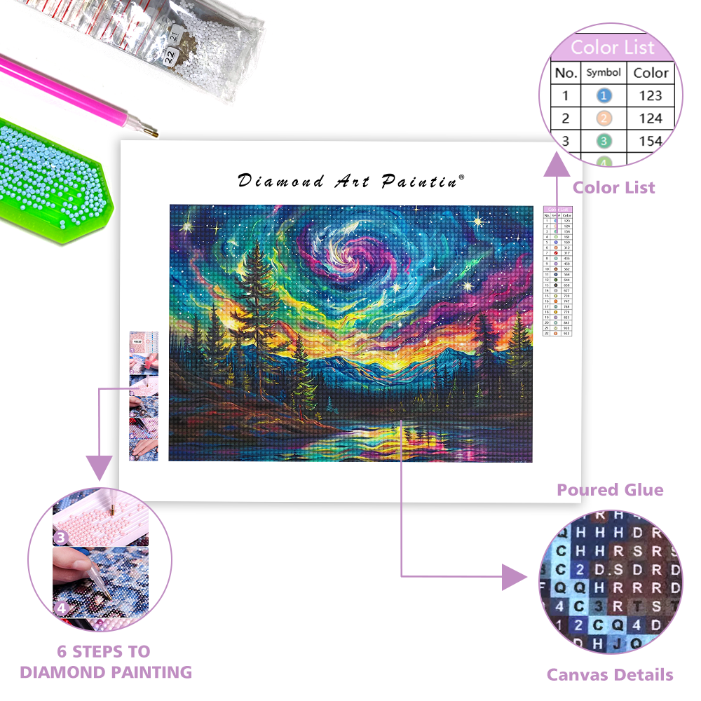 Abstract Colorful Sky - Diamond Painting