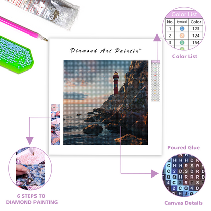 Arafed view of a lighthouse - Diamond Painting