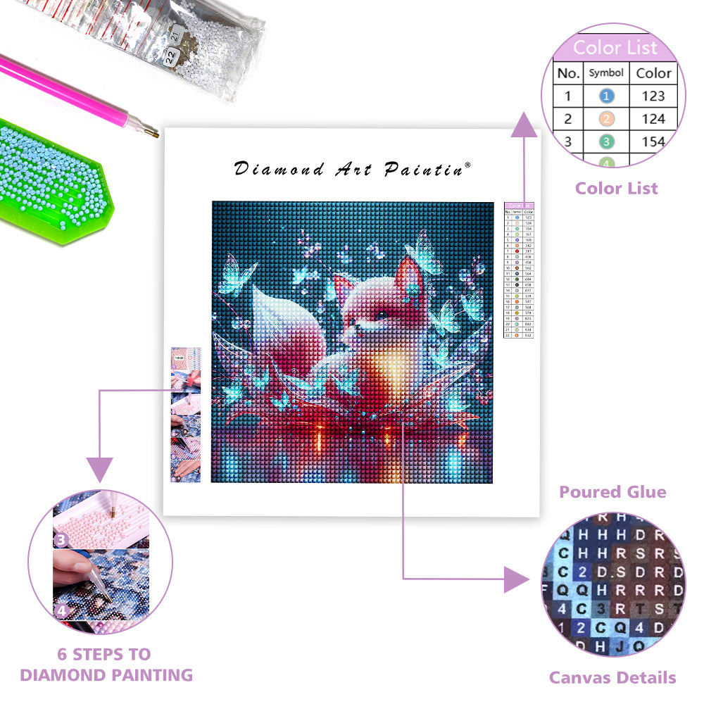 Renard en verre numérique - Diamond Painting