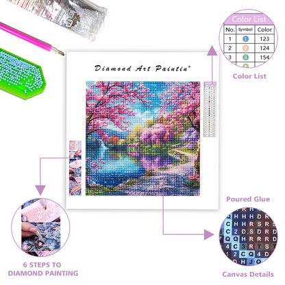 Sakura romantique - Peinture au diamant