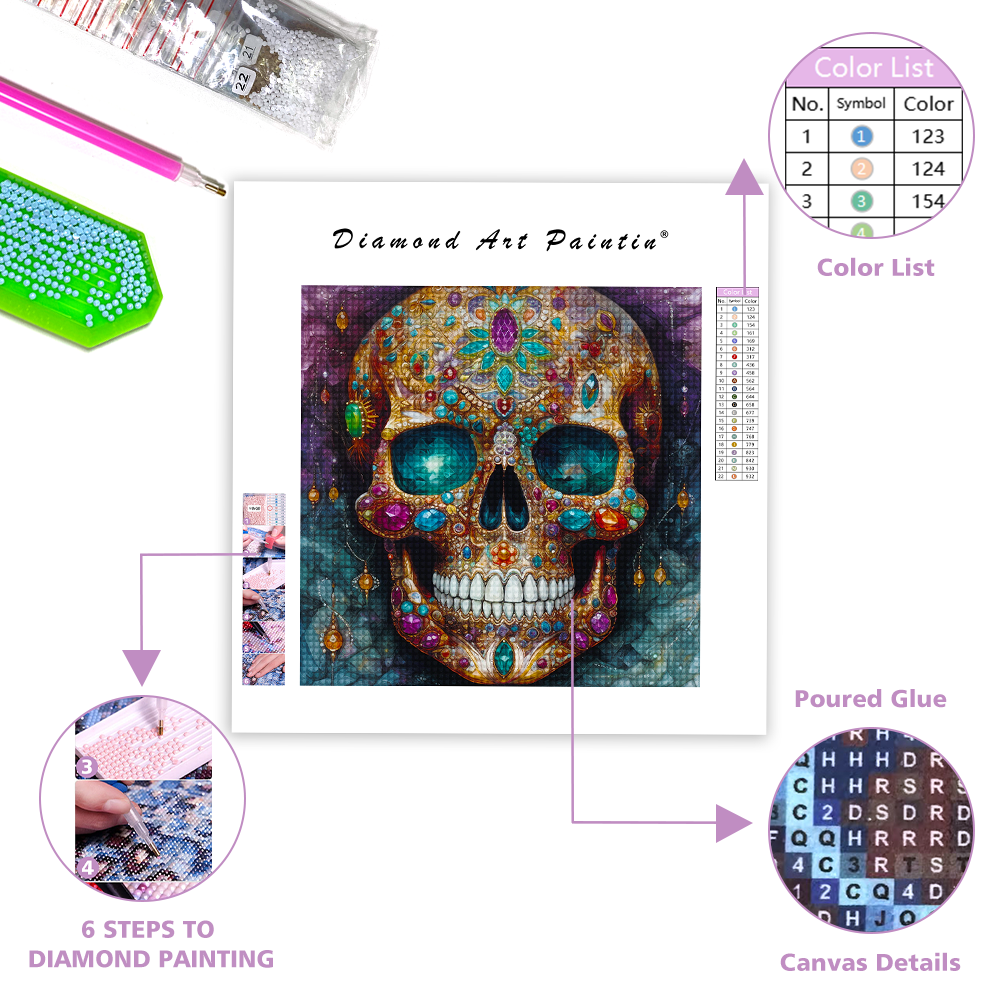 Skull Adorned - Diamond Painting