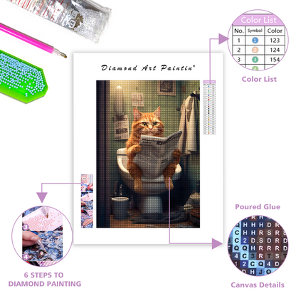 Journal de toilette Fat Cat - Peinture au diamant