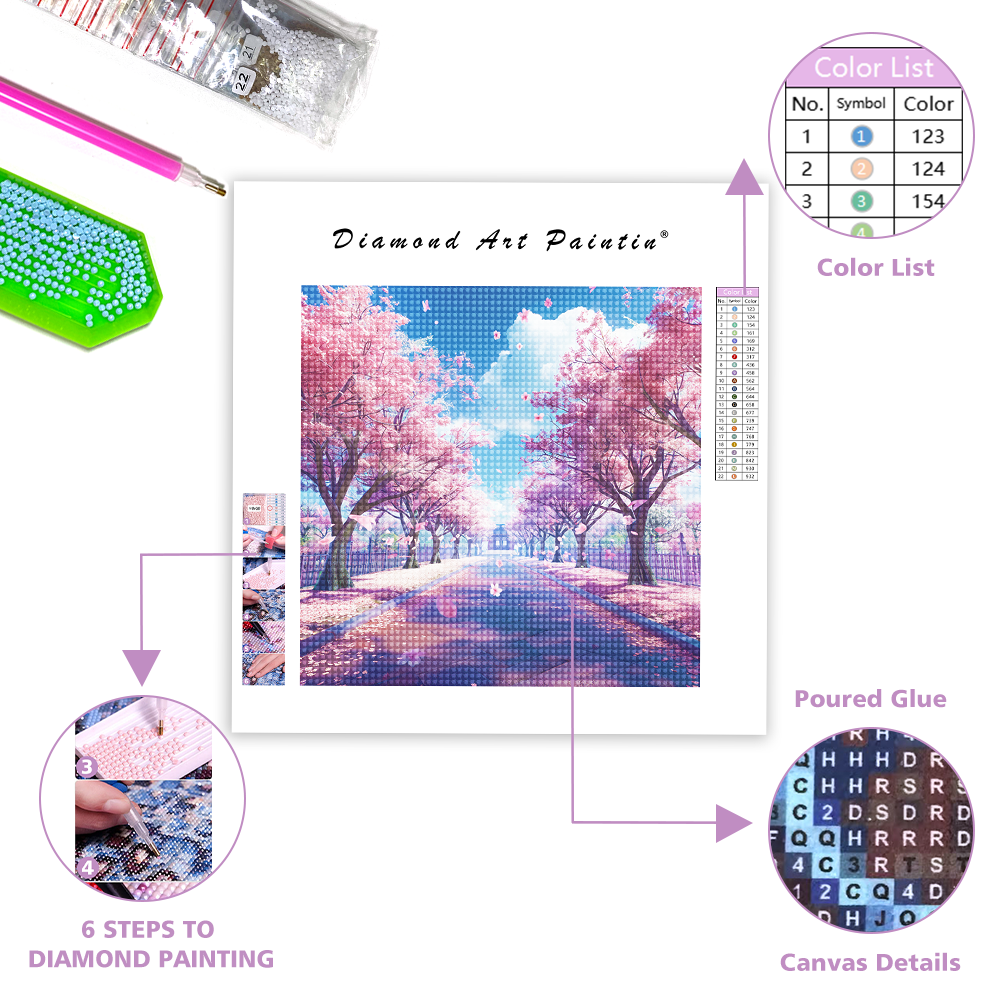 Cherry Blossom Forest - Diamond Painting