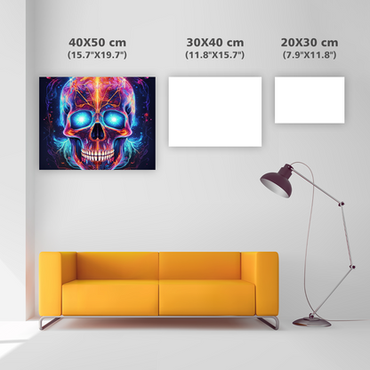 Skull With Neon Lights - Diamond Painting