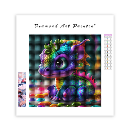 Mignon petit dragon - Peinture au diamant