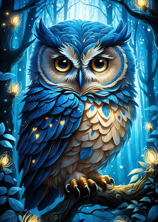 Blue owl - Diamond Painting