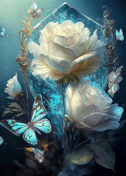 Fleur Papillon - Peinture Diamant