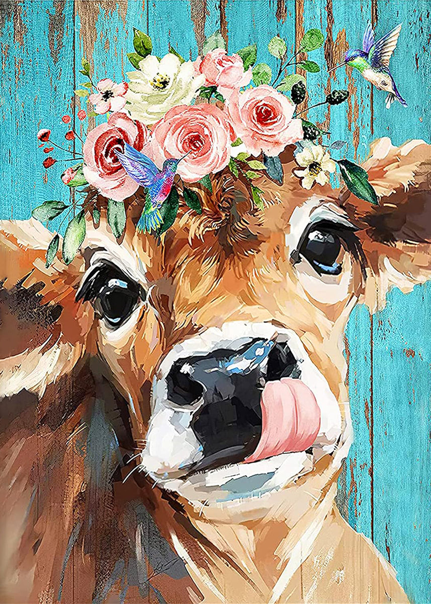 Cow Flower - Diamond Painting