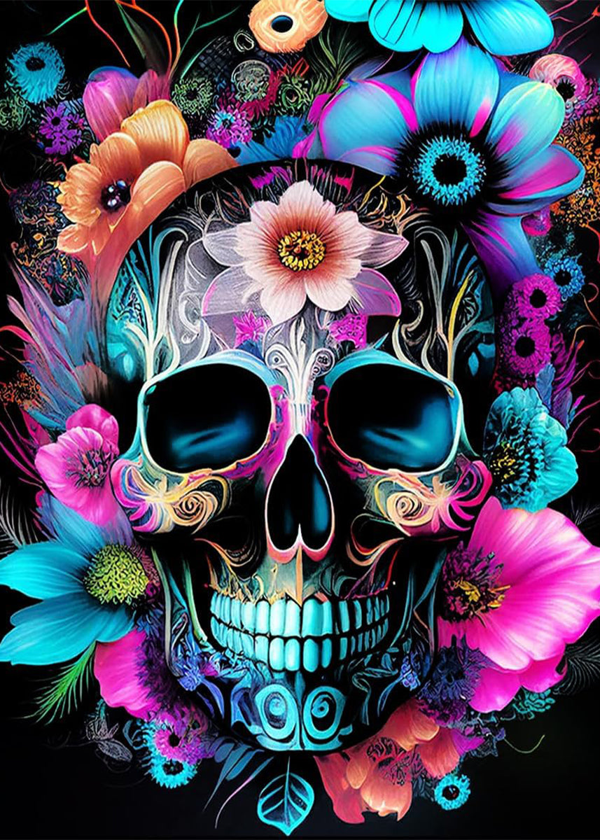 Skull Flower - Diamond Painting