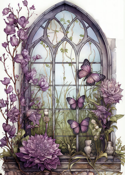 Woodland purple house - Diamond Painting