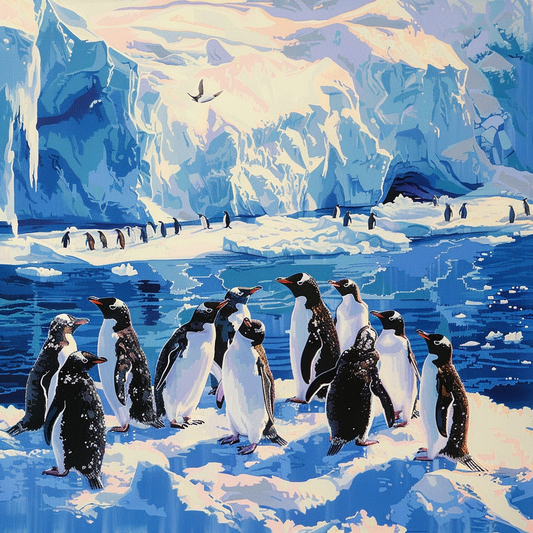 Wunderschöner Antarktispinguin - Diamantmalerei