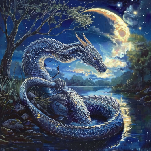 Un majestueux dragon détaillé - Diamond Painting