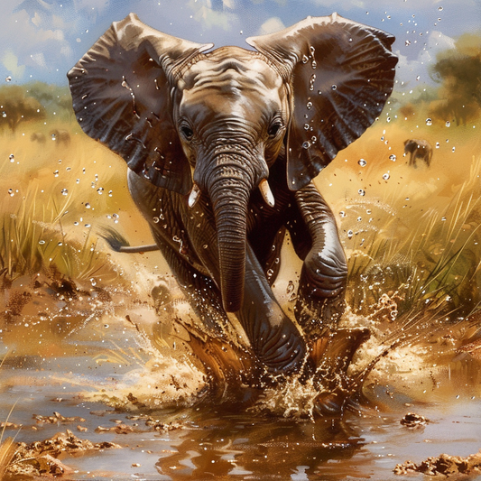 Elefanten in der Wildnis - Diamantmalerei