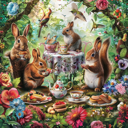Bunny Rabbit Tea Time - Peinture au diamant