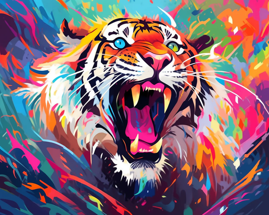 Un tigre est représenté - Diamond Painting