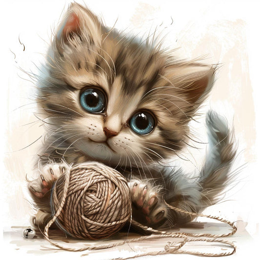 Beautiful Playful cat - Diamond Painting