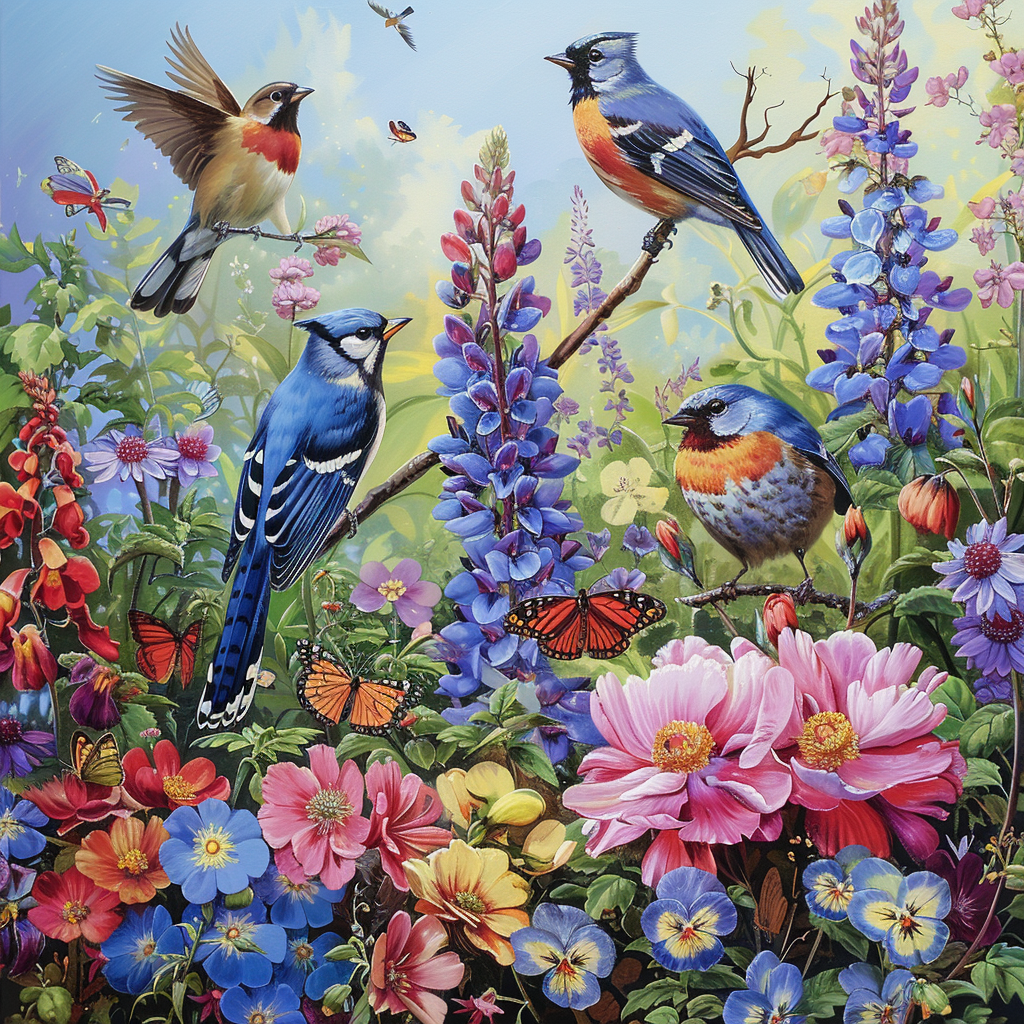 Birdsong and Flowers - Diamond Painting