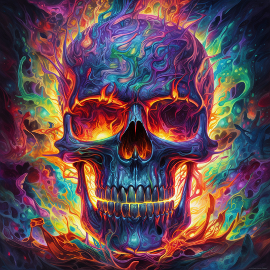 Skull Engulfed in Bright - Diamond Painting