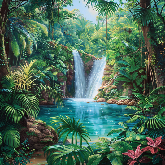 Tropischer Regenwald - Diamantmalerei