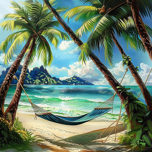 Relaxing Beach Hammock - Diamond Painting