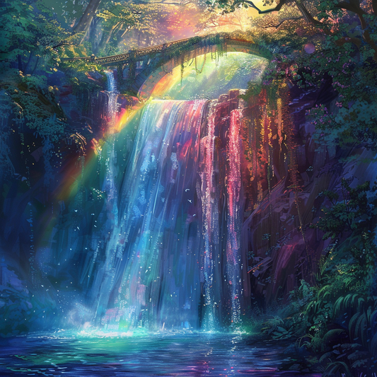 Colorful Waterfall - Diamond Painting