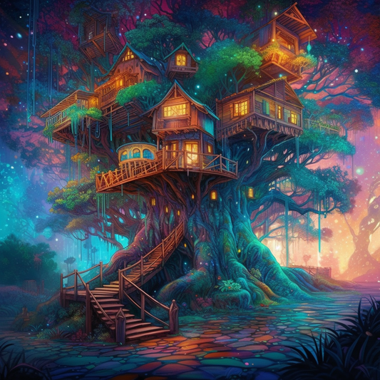 Ethereal Treehouse - Diamond Painting