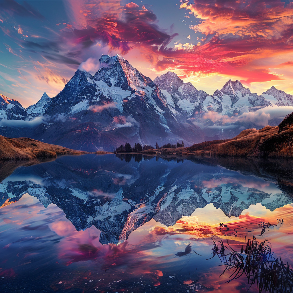 Reflected Mountain - Diamond Painting