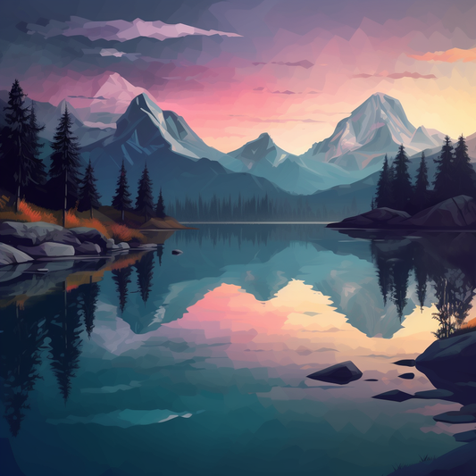 Mountain Lake - Diamond Painting