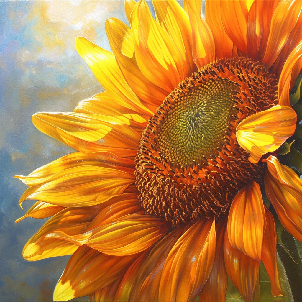 Open Sunflower - Diamond Painting