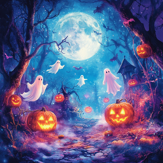 Spooky Scene with Floating - Diamond Painting