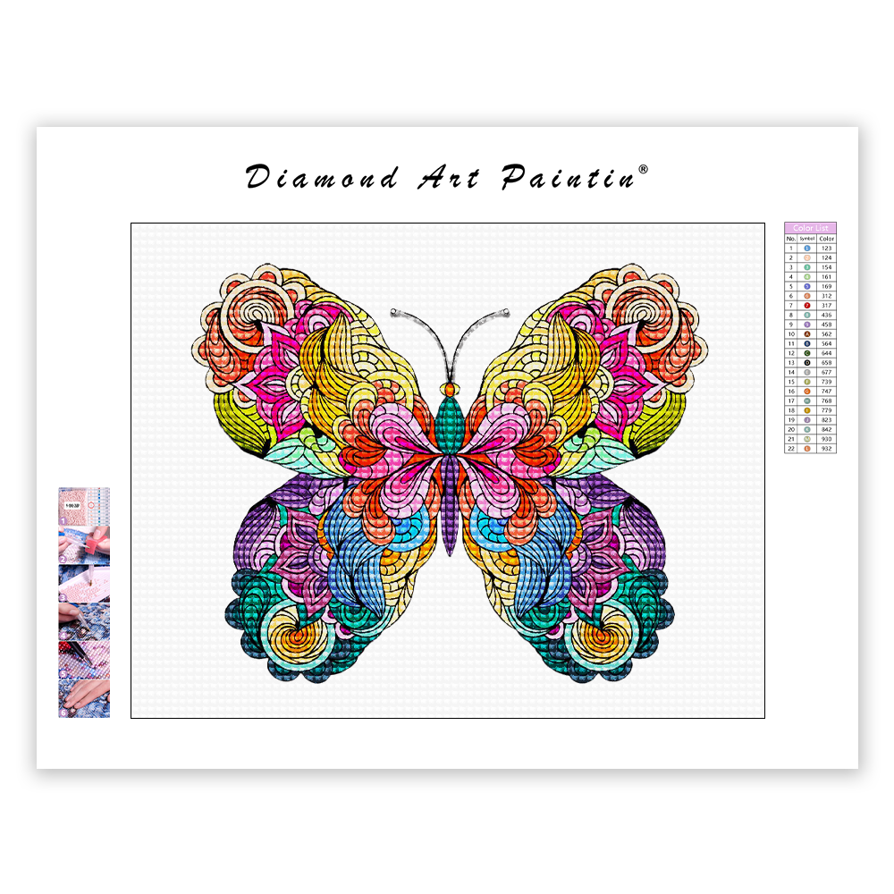 Schmetterling Bunte Edition - Diamantmalerei