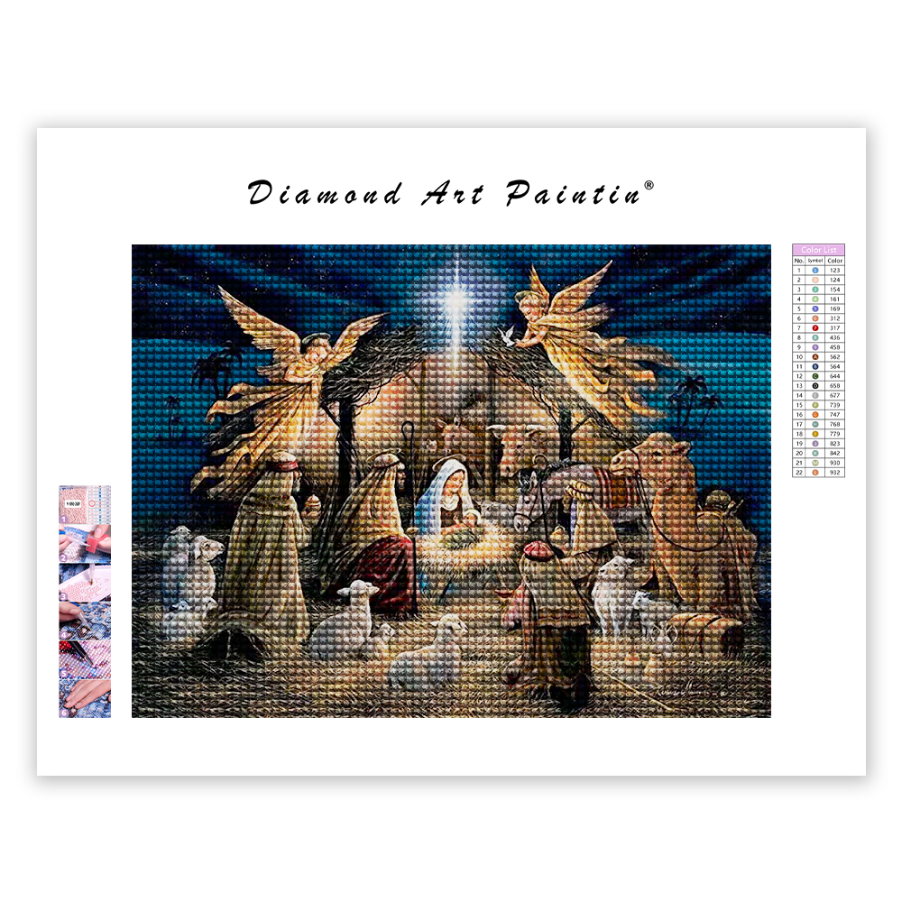 Nativité religieuse de Noël - Peinture au diamant