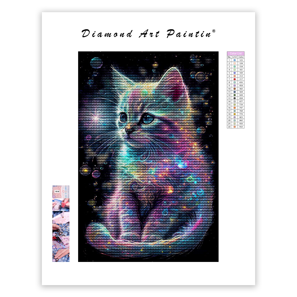 Psychedelic Kitty Cat - Diamond Painting