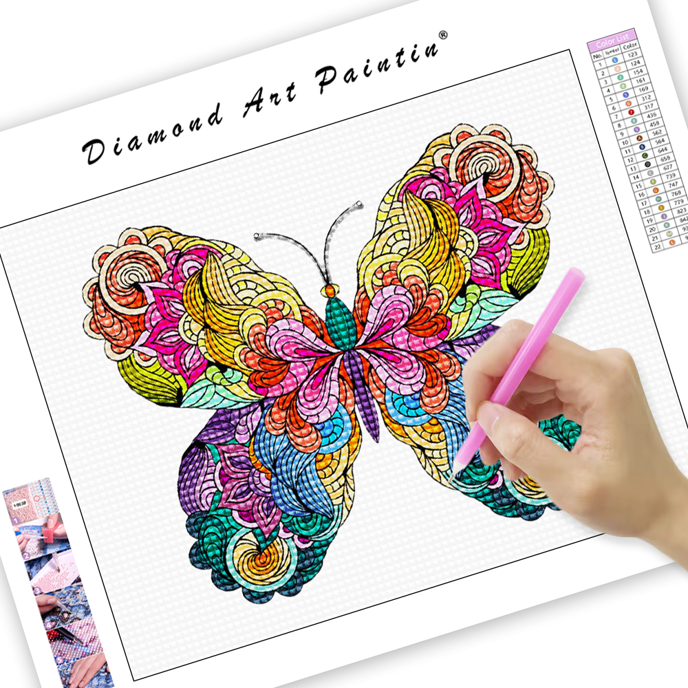 Édition colorée papillon - Peinture diamant
