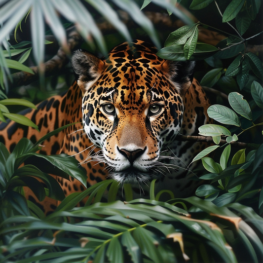 Symmetrical jaguar face - Diamond Painting