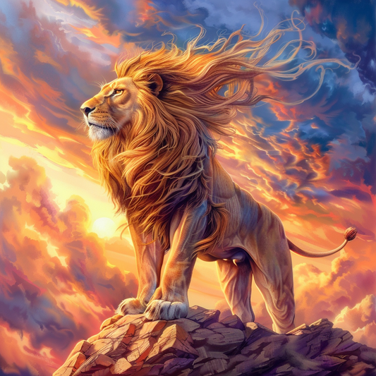 Lion majestueux - Peinture au diamant