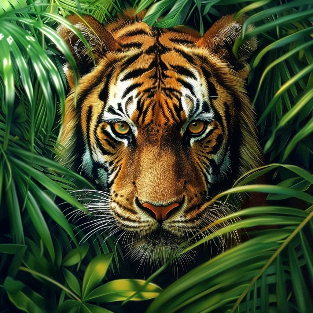 Tigre majestueux dans son naturel - Peinture au diamant