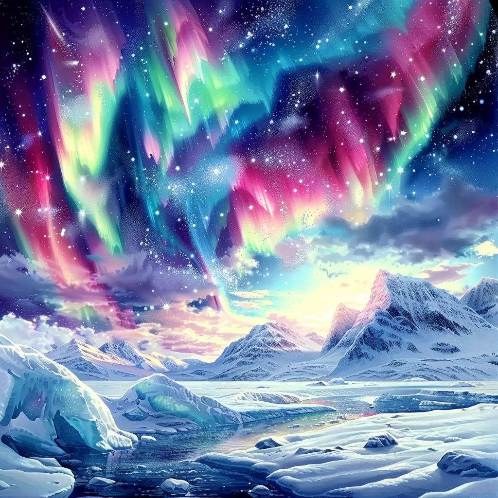 Aurora Borealis - Diamantmalerei