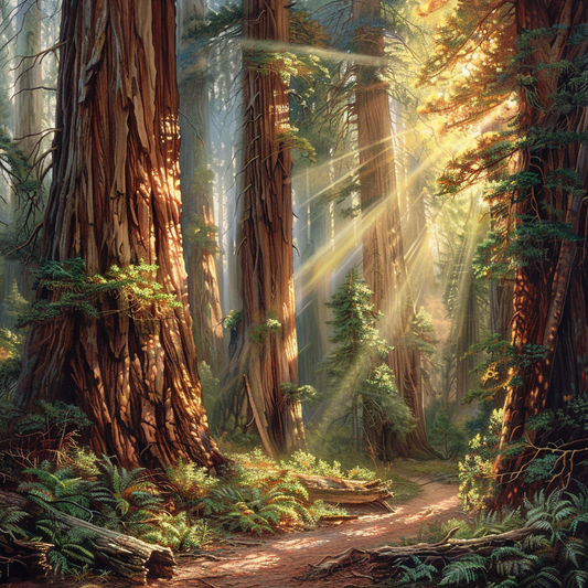 Forêt de séquoias - Peinture au diamant