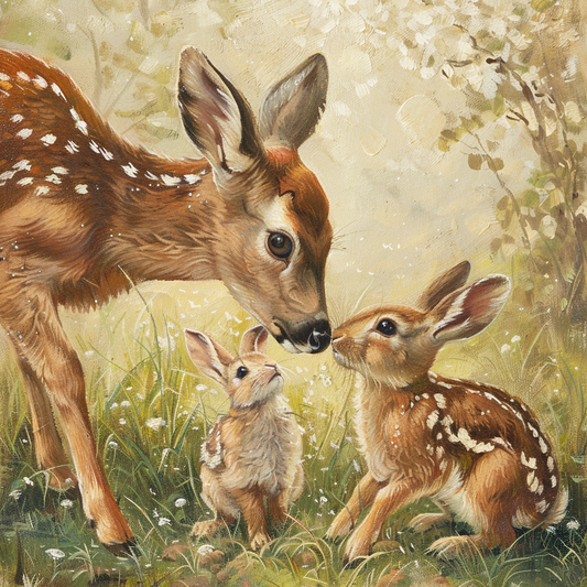 Deer And Bunny - Diamond Painting