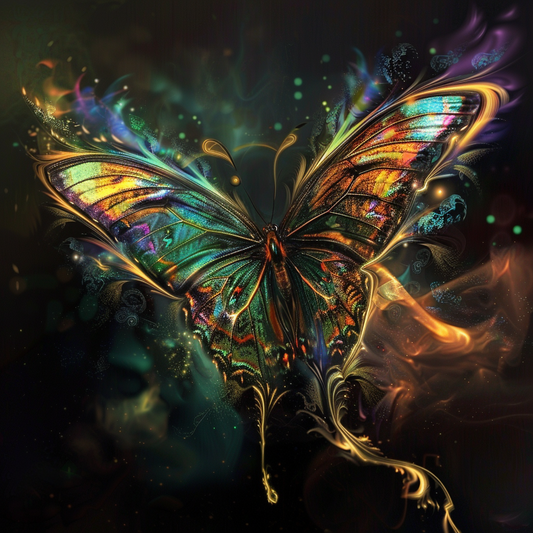 Brightly colored butterfly - Diamond Painting